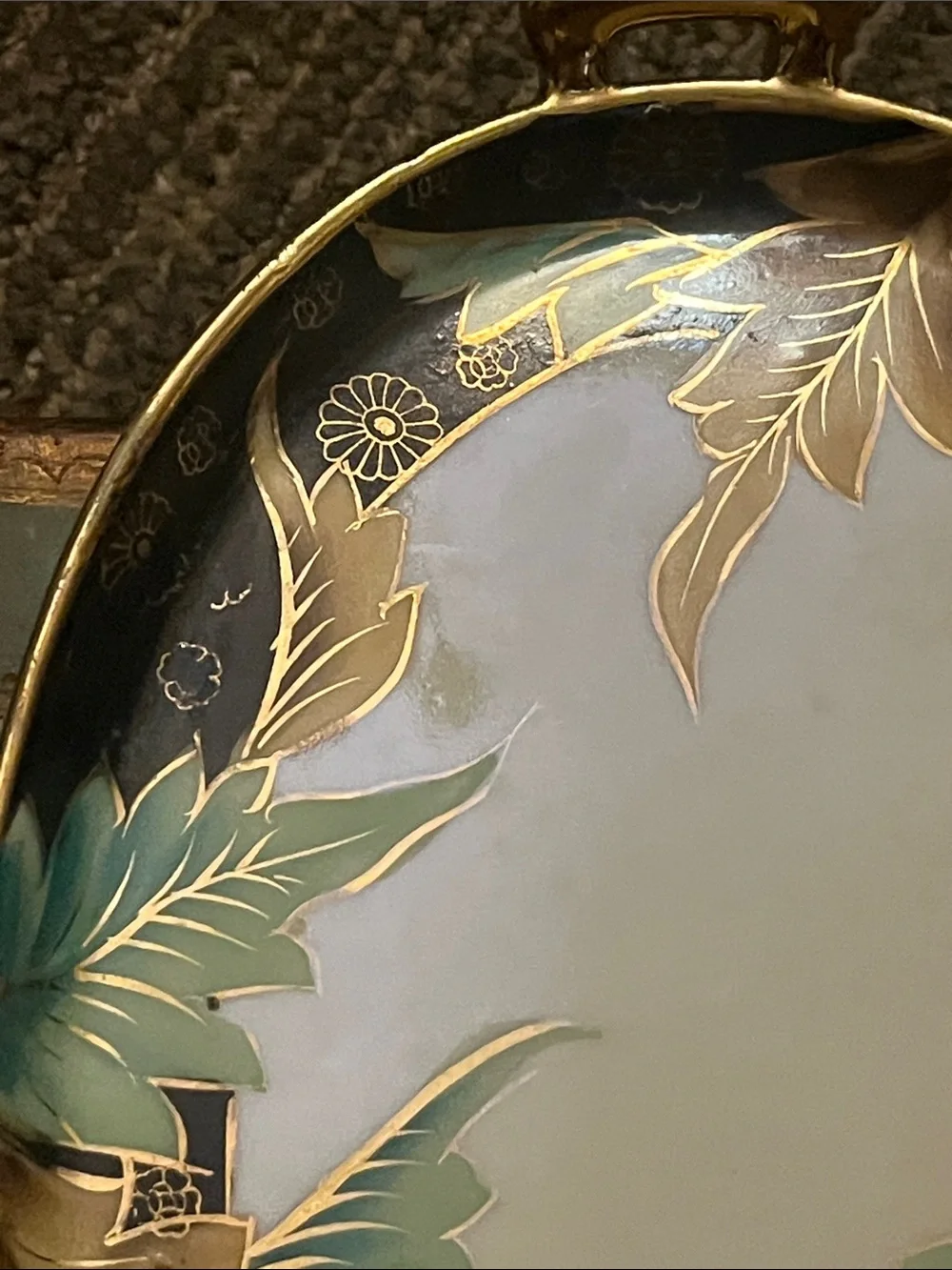 Tashiro shoten Mark Vintage 1940s hand painted platter with handles